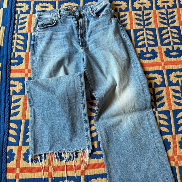 MOTHER Blue Flare Wide-Leg Jeans - Picture 5 of 8